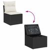 vidaXL Garten-Sofa-Set mit Kissen mit Speicher 7 pcs Schwarz und Creme