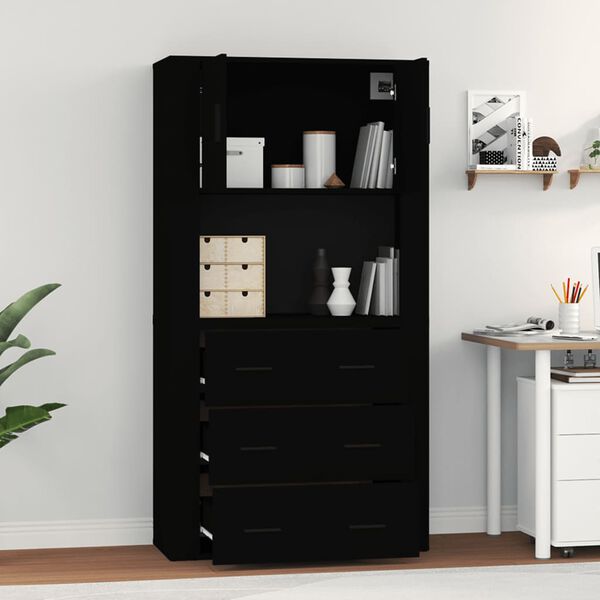 vidaXL Highboard Schwarz Holzwerkstoff