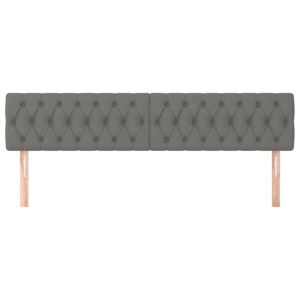 vidaXL Kopfteile Dunkelgrau 200x7x78/88 cm Stoff