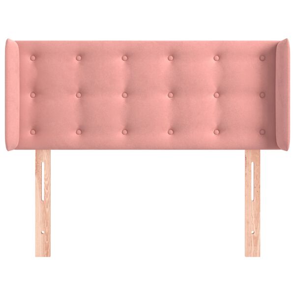 vidaXL Kopfteil mit Ohren Rosa 103x16x78/88 cm Samt