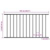 vidaXL Zaunelement Pulverbeschichteter Stahl 1,63x0,75 m Schwarz