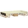 vidaXL Outdoor-Sofagarnitur 11 stk. Wei&szlig; und Creme