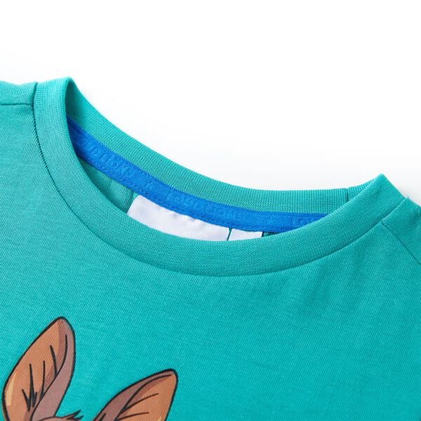 Kinder-Kurzarmshirt Dunkles Minzgr&uuml;n 116