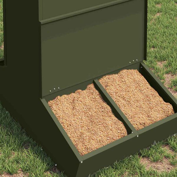 vidaXL Schweinfutterspender Olive Gr&uuml;n 82 x 51 x 91,5 cm