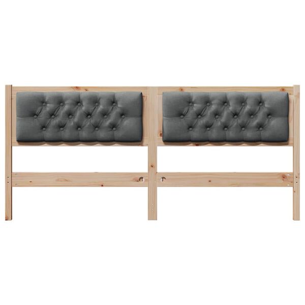 vidaXL Kopfteil Braun und Dunkelgrau 180 cm Massivholz Kiefer