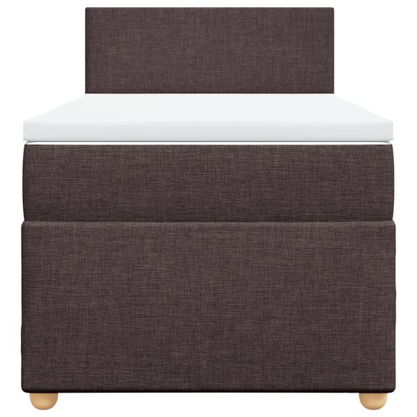vidaXL Boxspringbett mit Matratze Dunkelbraun 90x200 cm Stoff