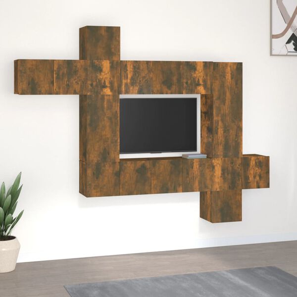 vidaXL 10-tlg. TV-Schrank-Set R&auml;uchereiche Holzwerkstoff