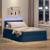 vidaXL Bett mit Stauraum und LED Blau 120 x 200 cm Polyester