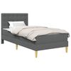vidaXL Bettgestell mit Matratze Dunkelgrau 90 x 190 cm Stoff