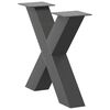 vidaXL Couchtischbeine X-Form 2 Stk. Anthrazit 50x(42-43) cm Stahl