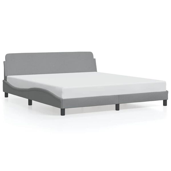 vidaXL Bettgestell "Dover" Hellgrau 180x200 cm Stoff