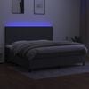 vidaXL Boxspringbett mit Matratze & LED Dunkelgrau 200x200 cm Stoff