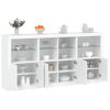 vidaXL Sideboard mit LED-Leuchten Wei&szlig; 202x37x100 cm