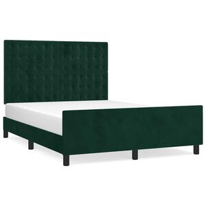 vidaXL Bettgestell ohne Matratze Dunkelgr&uuml;n 140x200 cm Samt