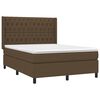 vidaXL Boxspringbett mit Matratze Dunkelbraun 140x190 cm Stoff