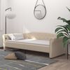 vidaXL Tagesbett USB Creme Stoff 90x200 cm