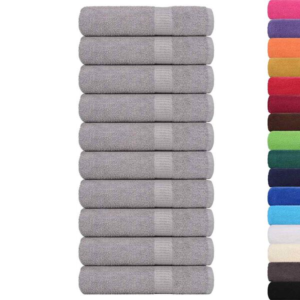 vidaXL Duscht&uuml;cher FROGN 10 Stk. Grau 70x140 cm 360 g/m&sup2;