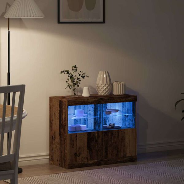 vidaXL LED-Sideboard Braun 81 x 37 x 66,5 cm Holzwerkstoff