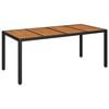 vidaXL 9-tlg. Garten-Essgruppe mit Kissen Schwarz Poly Rattan