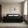 vidaXL Ganzjahresbettdecke Gepolstert Schwarz 200 x 240 cm Mikrofaser