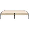 vidaXL Bettgestell Sonoma-Eiche 140x190 cm Holzwerkstoff und Metall
