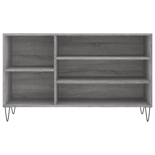 vidaXL Schuhregal Grau Sonoma 102x36x60 cm Holzwerkstoff