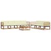 vidaXL Outdoor-Sofagarnitur mit Kissen 8 pcs Natur und Creme