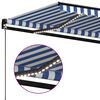 vidaXL Markise Manuell Einziehbar mit LED 400x350 cm Blau und Wei&szlig;