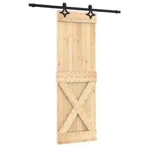 vidaXL Schiebet&uuml;r Nat&uuml;rlich und Schwarz 70 x 210 cm Massivkiefer