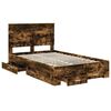 vidaXL Bettrahmen Ger&auml;ucherte Eiche 120 x 190 cm Holzwerkstoff
