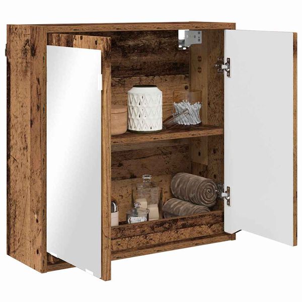 vidaXL Badezimmerspiegelschrank Altholz 60 x 20 x 60 cm Holzwerkstoff