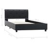vidaXL Bettgestell Schwarz Kunstleder 90 x 200 cm