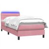 vidaXL Boxspringbett mit Matratze & LED Rosa 80x210 cm Samt