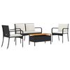 vidaXL Garten Set Schwarz Poly-Rattan