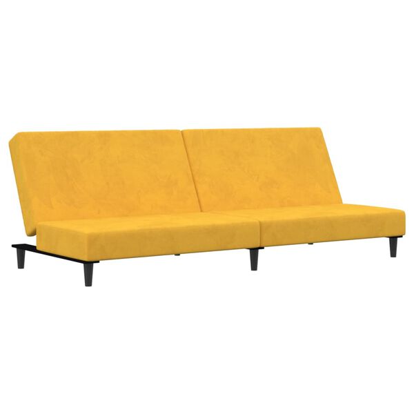 vidaXL Schlafsofa 2-Sitzer Gelb Samt