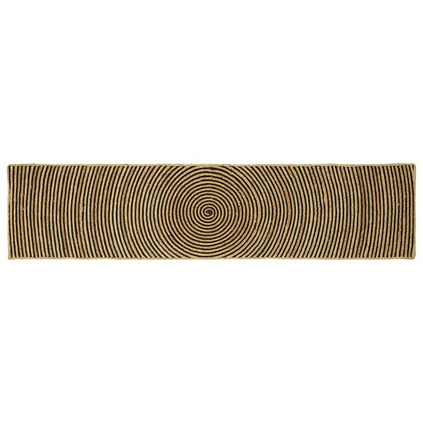 vidaXL Teppich Nat&uuml;rlich und Schwarz 60 x 200 cm Jute
