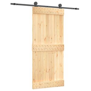 vidaXL Schiebet&uuml;r 90 x 210 cm Massivkiefer (Unbehandelt)