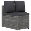 vidaXL 7-tlg. Garten-Sofagarnitur mit Auflagen Poly Rattan Grau