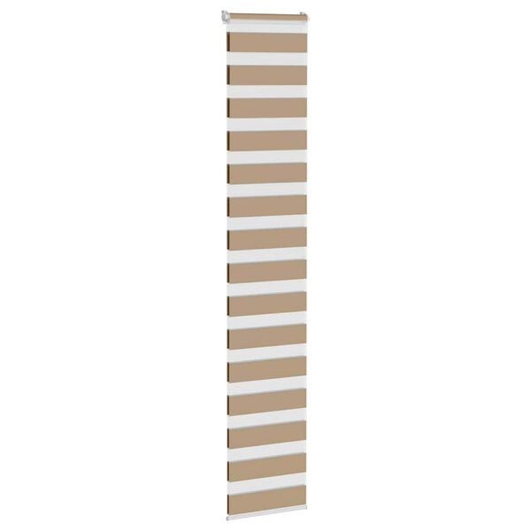 vidaXL Doppelrollo Sandbraun 40x200 cm Stoffbreite 35,9 cm Polyester