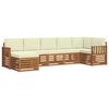 vidaXL Outdoor-Sofagarnitur 7 stk. Natur und Creme