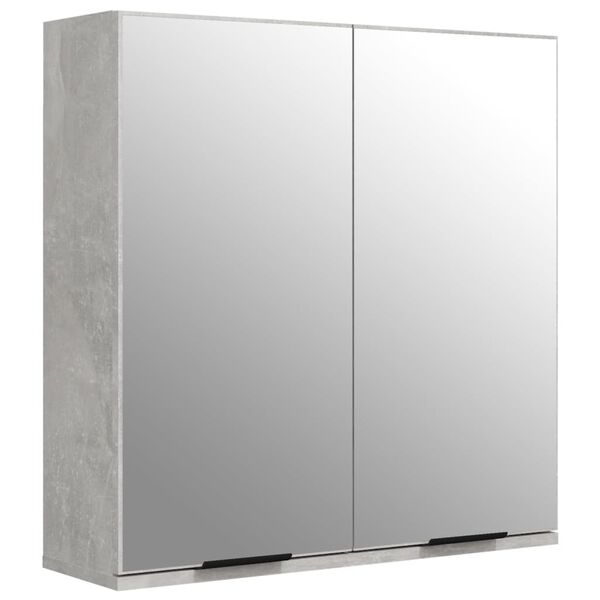 vidaXL Bad-Spiegelschrank Betongrau 64x20x67 cm