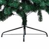 vidaXL K&uuml;nstlicher Halb-Weihnachtsbaum Beleuchtung Kugeln Gr&uuml;n 150 cm