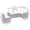 vidaXL 5-tlg. Garten-Sofagarnitur mit Kissen Grau Poly Rattan