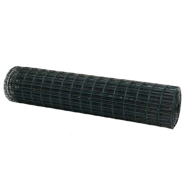 vidaXL Eurozaun Gr&uuml;n 1,2 x 25 m PVC-beschichtetes Eisen