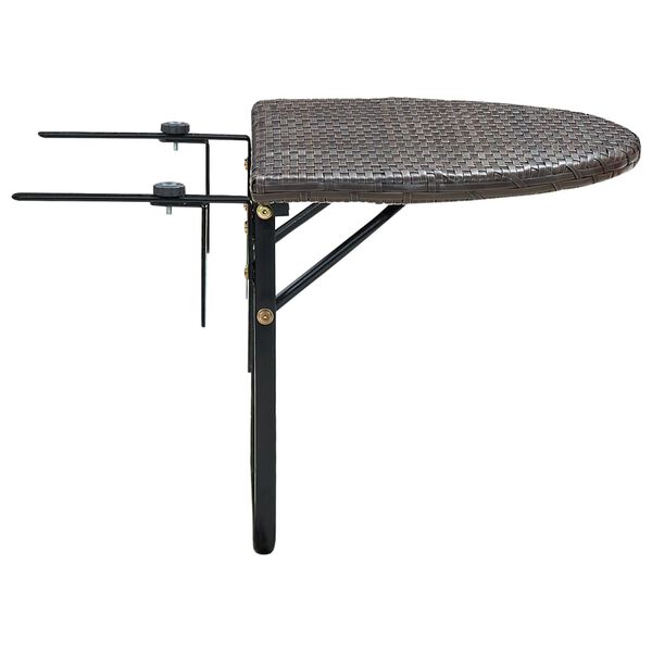 vidaXL Balkontisch Braun 60x60x40 cm Poly Rattan