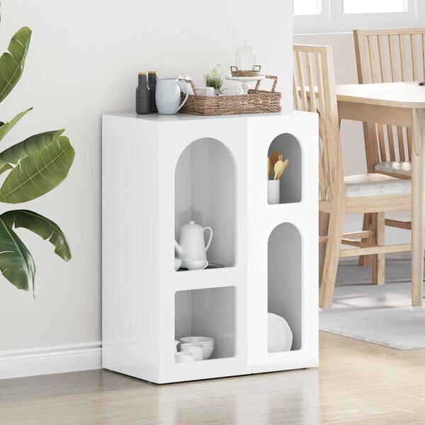 vidaXL Sideboard Hochglanz Wei&szlig; 59 x 35 x 80,5 cm Holzwerkstoff