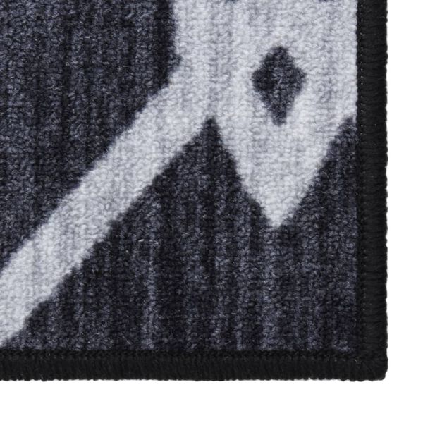 vidaXL Teppichl&auml;ufer Schwarz 80x350 cm