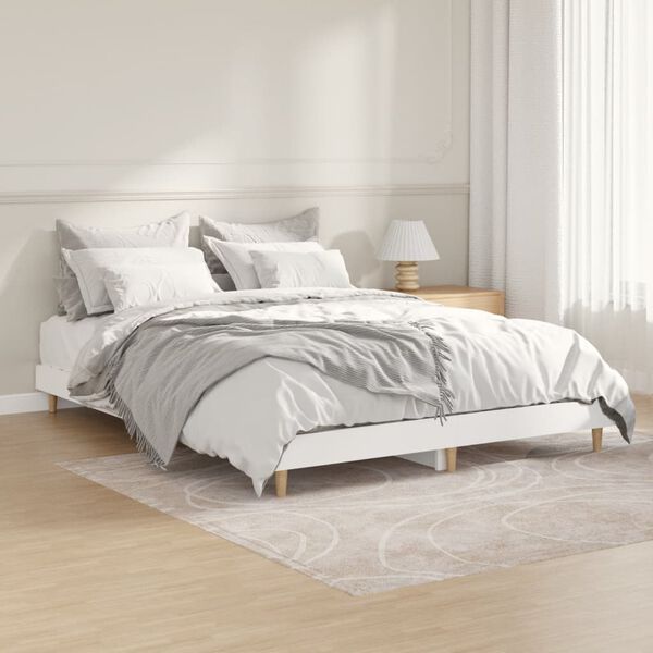 vidaXL Bettgestell Wei&szlig; 135x190 cm Holzwerkstoff