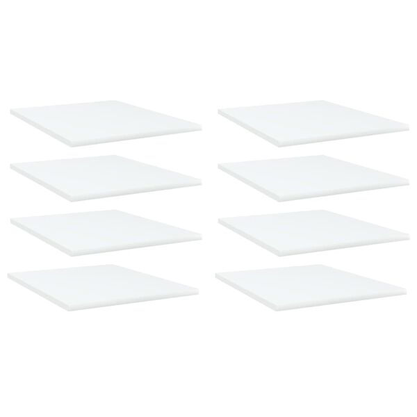 vidaXL B&uuml;cherregal-Bretter 8 Stk. Wei&szlig; 40x50x1,5 cm Holzwerkstoff