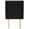 vidaXL Kopfteil mit Ohren Schwarz 83x23x118/128 cm Stoff